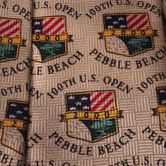 Pebble Beach 100th US Open Golf Print Mens Silk Necktie - Picture 8 of 8